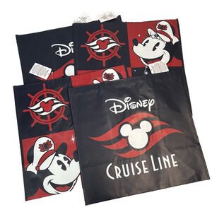 Set of 4 Disney Cruise Line Large Reusable Shopping Tote Bags 18"x17" (#1 Mickey